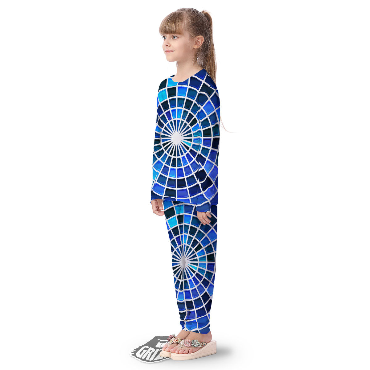 Spider Web Stained Mosaic Print Kid's Pajamas-grizzshop