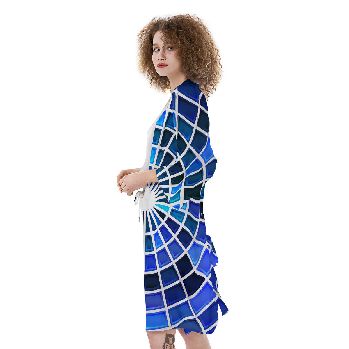 Spider Web Stained Mosaic Print Kimono-grizzshop