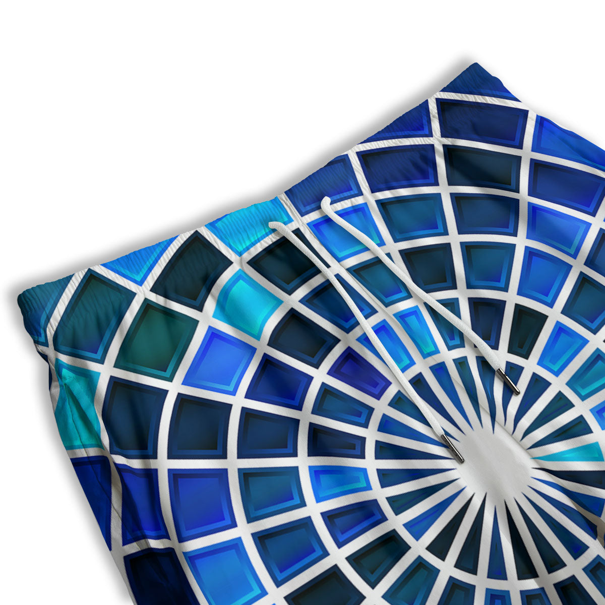 Spider Web Stained Mosaic Print Men's Athletic Shorts