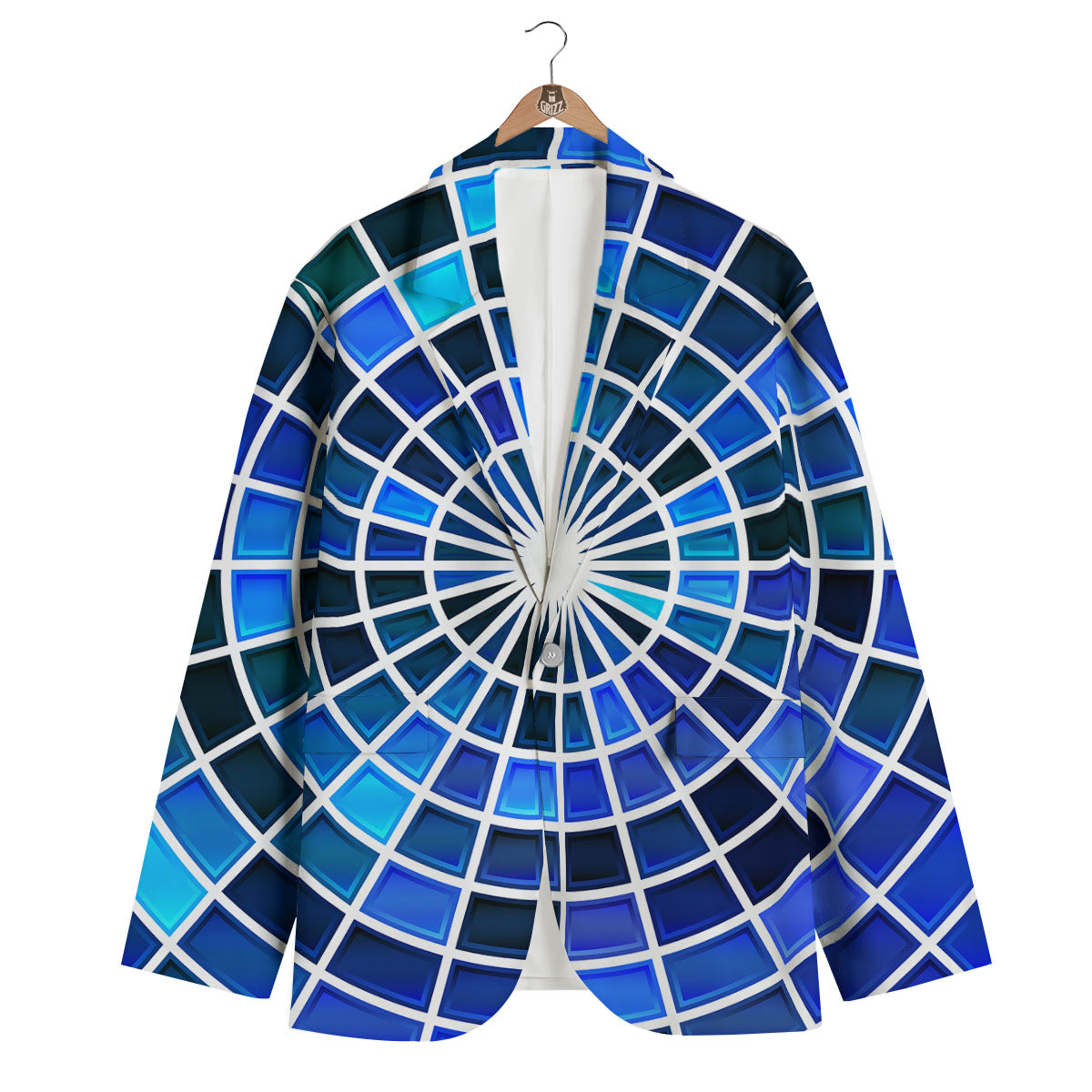 Spider Web Stained Mosaic Print Men's Blazer-grizzshop