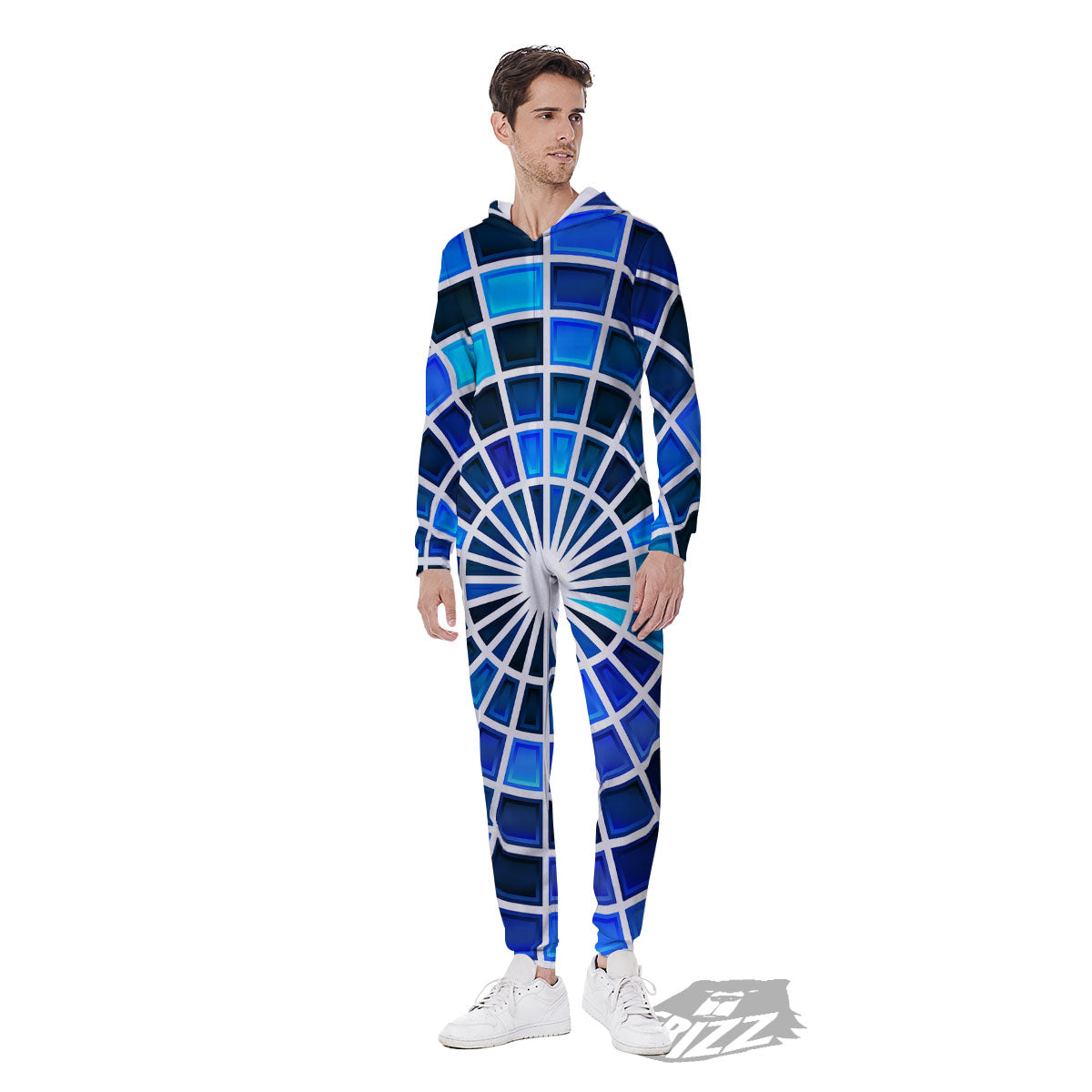 Spider Web Stained Mosaic Print Men's Jumpsuit-grizzshop