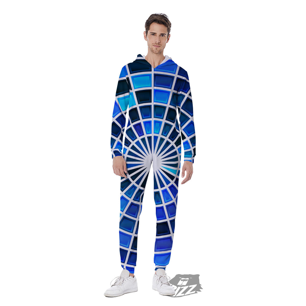 Spider Web Stained Mosaic Print Men's Jumpsuit-grizzshop
