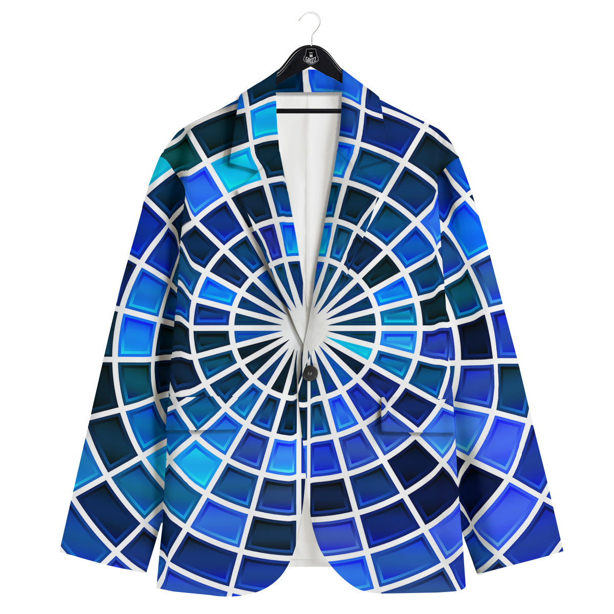 Spider Web Stained Mosaic Print Men's Sport Coat-grizzshop