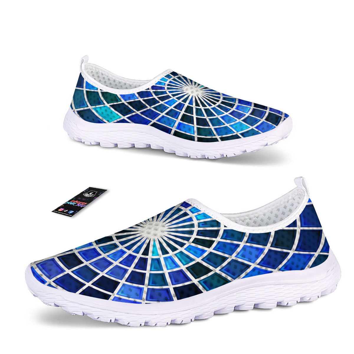 Spider Web Stained Mosaic Print Nurse Shoes-grizzshop