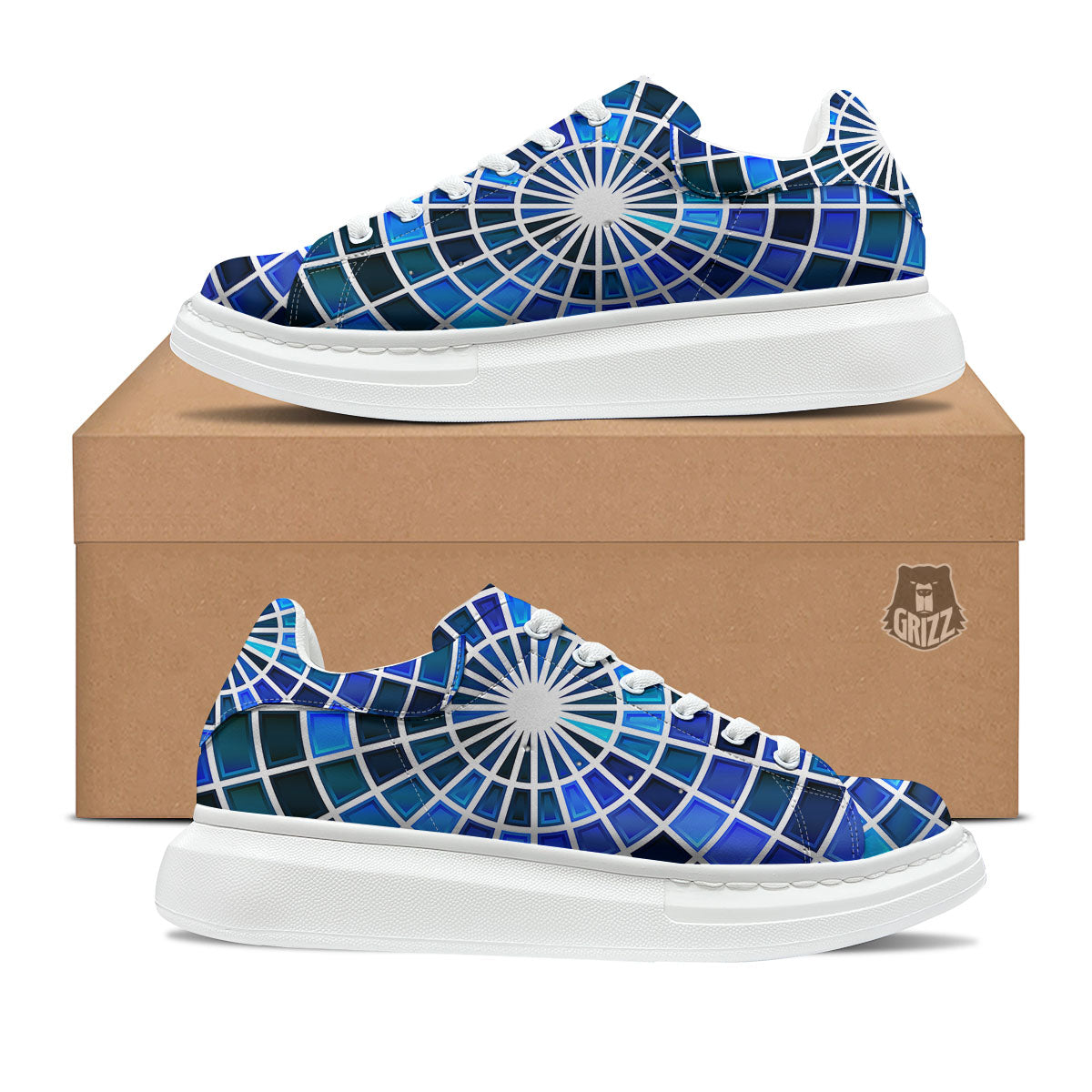 Spider Web Stained Mosaic Print Platform Shoes-grizzshop