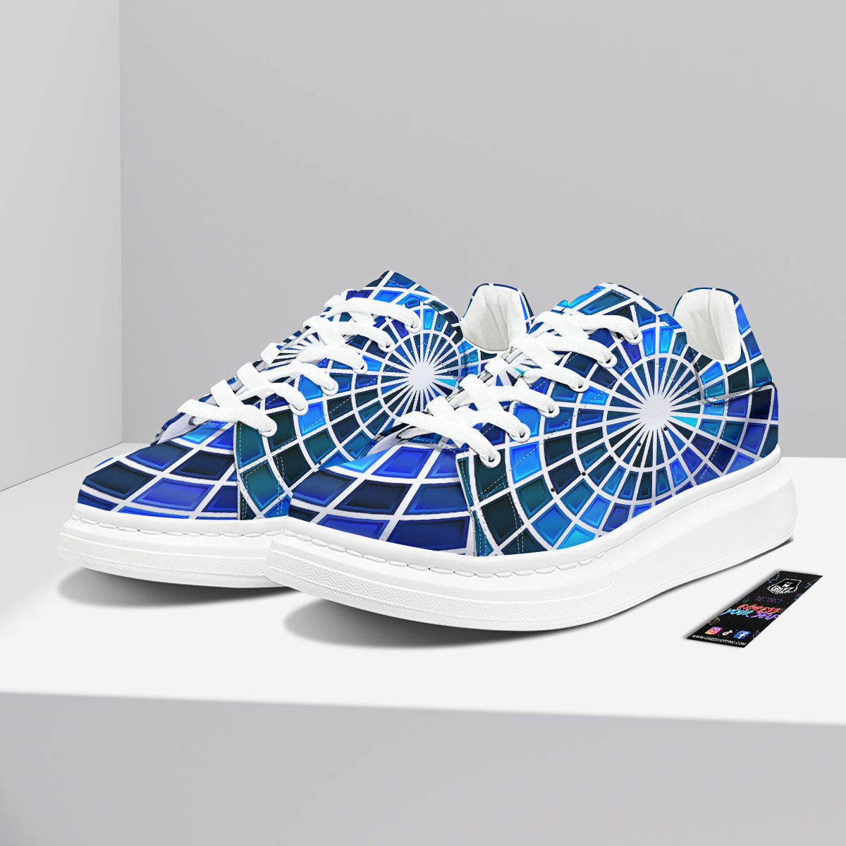 Spider Web Stained Mosaic Print Platform Shoes-grizzshop