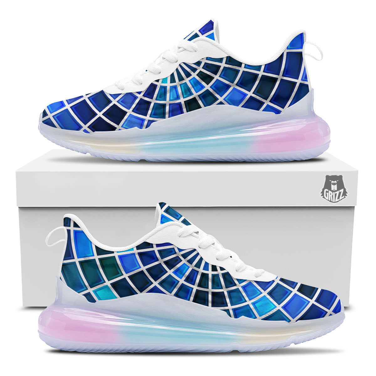 Spider Web Stained Mosaic Print Running Sneakers-grizzshop