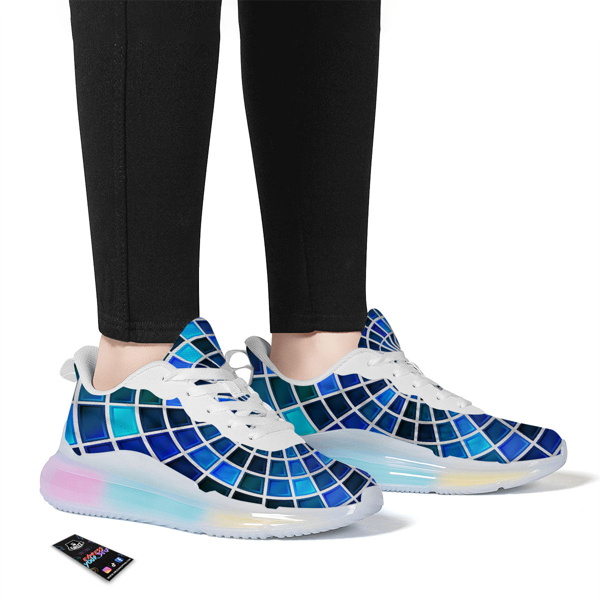 Spider Web Stained Mosaic Print Running Sneakers-grizzshop