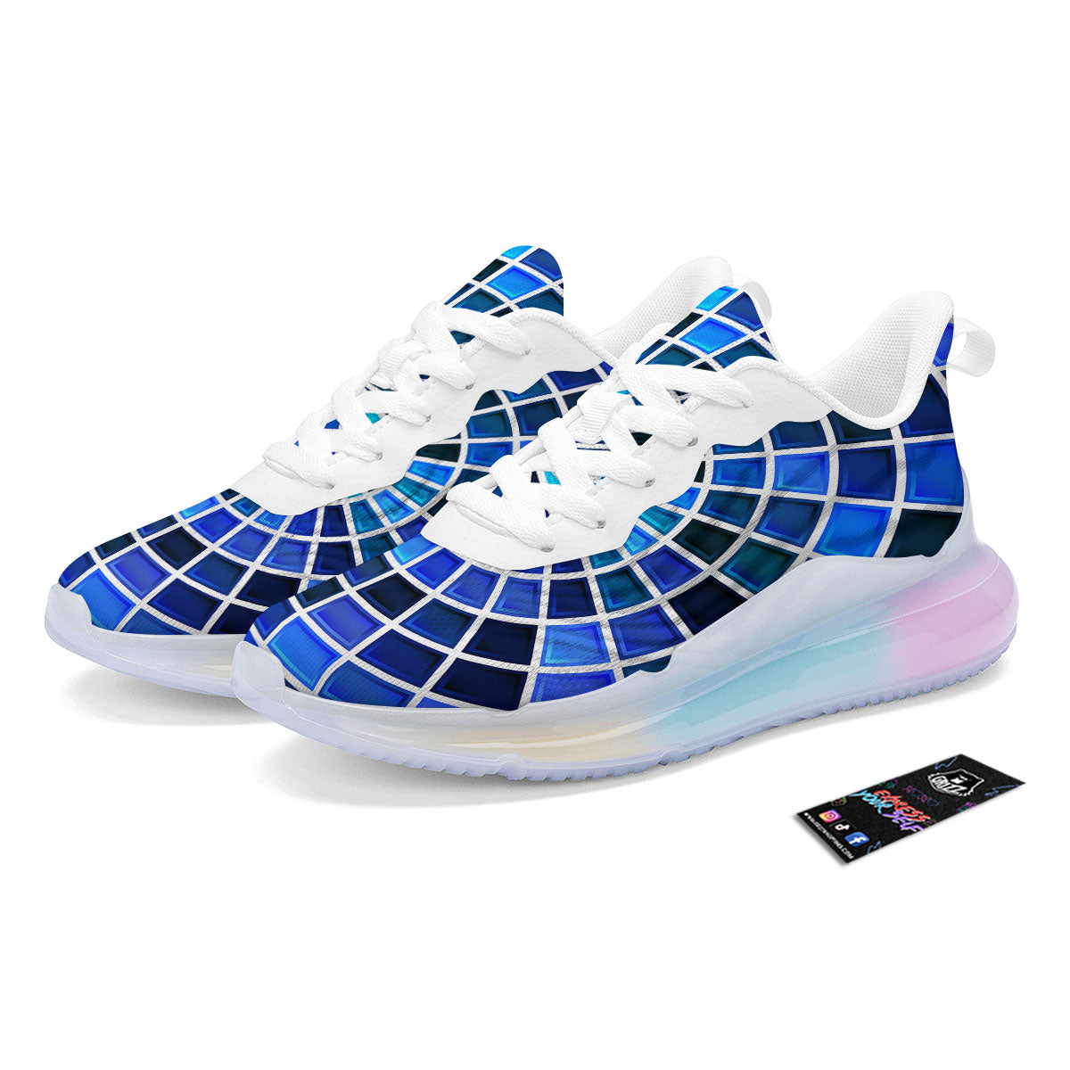 Spider Web Stained Mosaic Print Running Sneakers-grizzshop