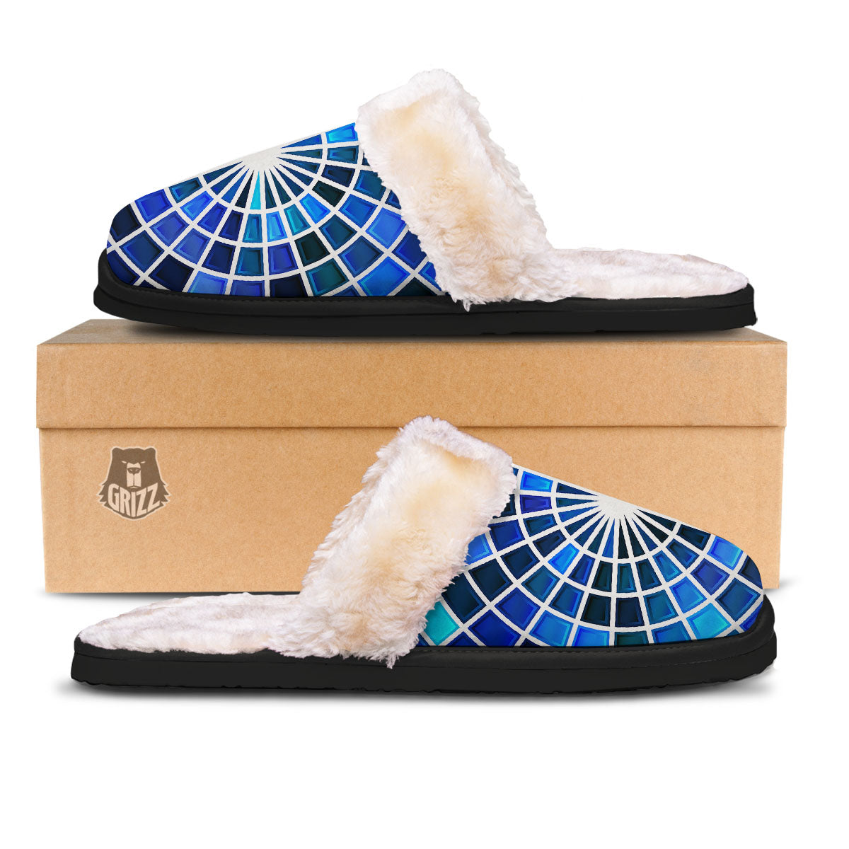Spider Web Stained Mosaic Print Slippers-grizzshop