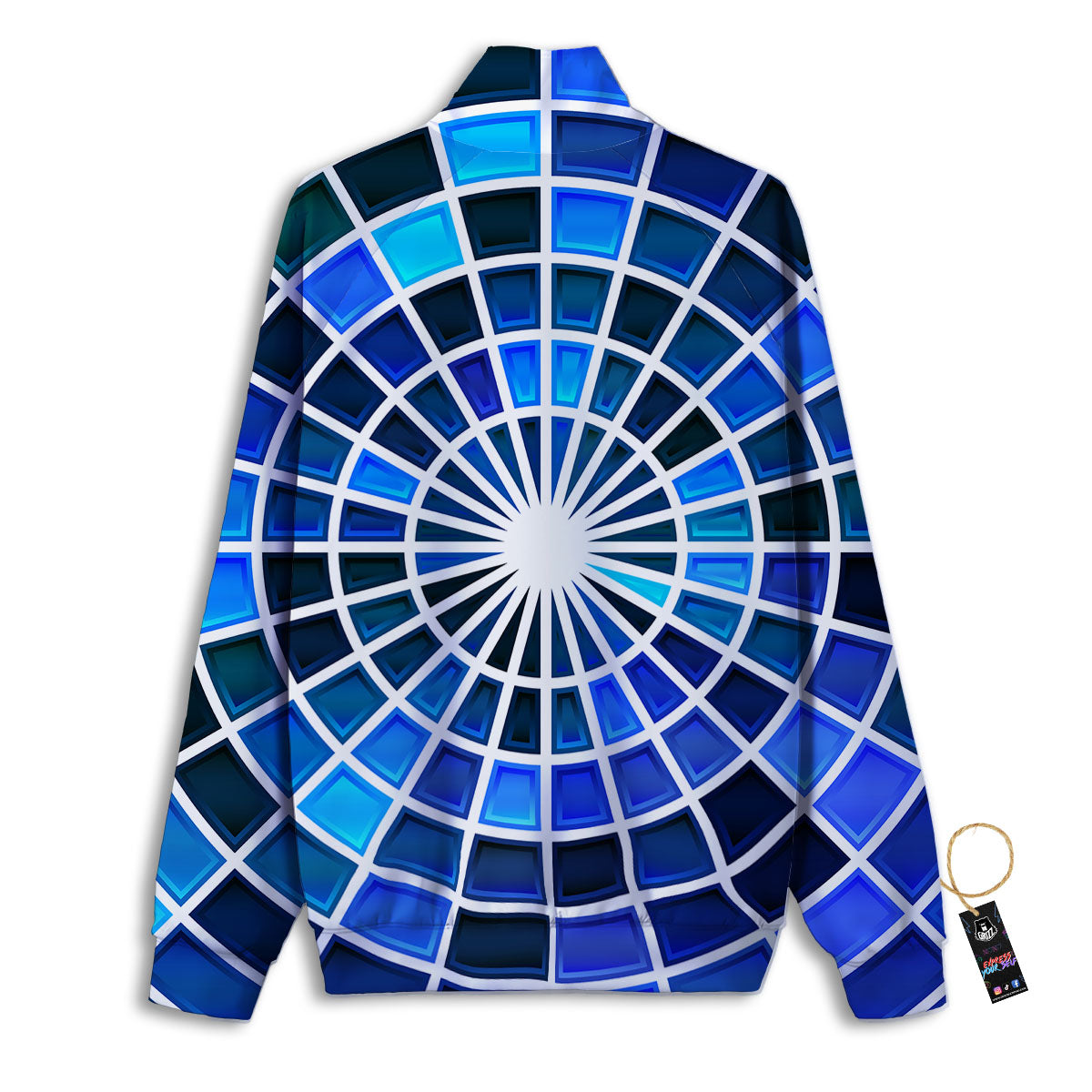 Spider Web Stained Mosaic Print Track Jacket-grizzshop