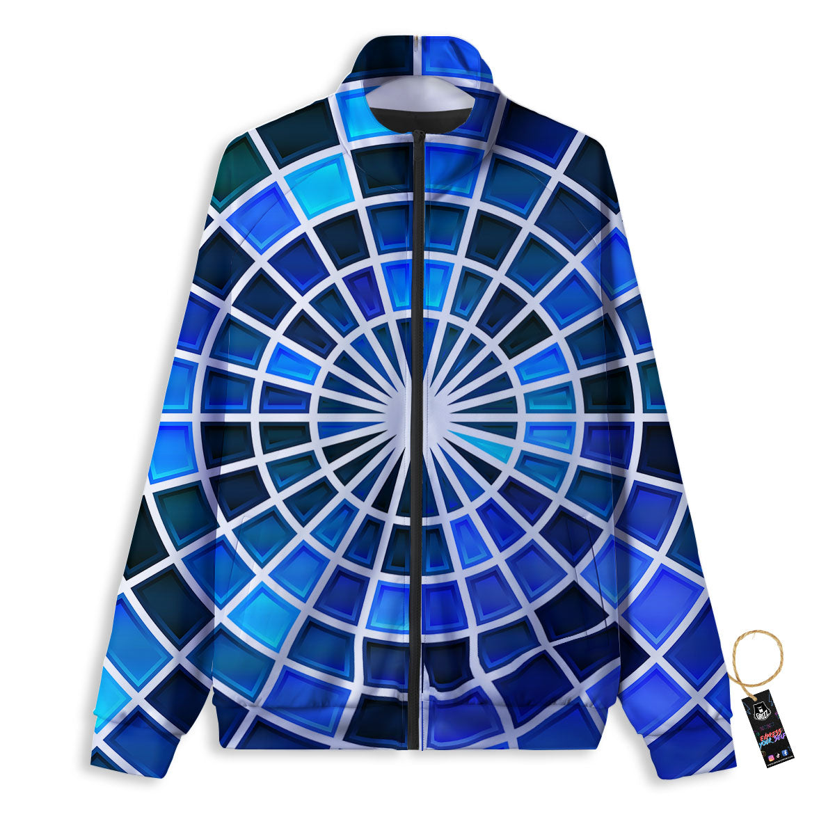 Spider Web Stained Mosaic Print Track Jacket-grizzshop