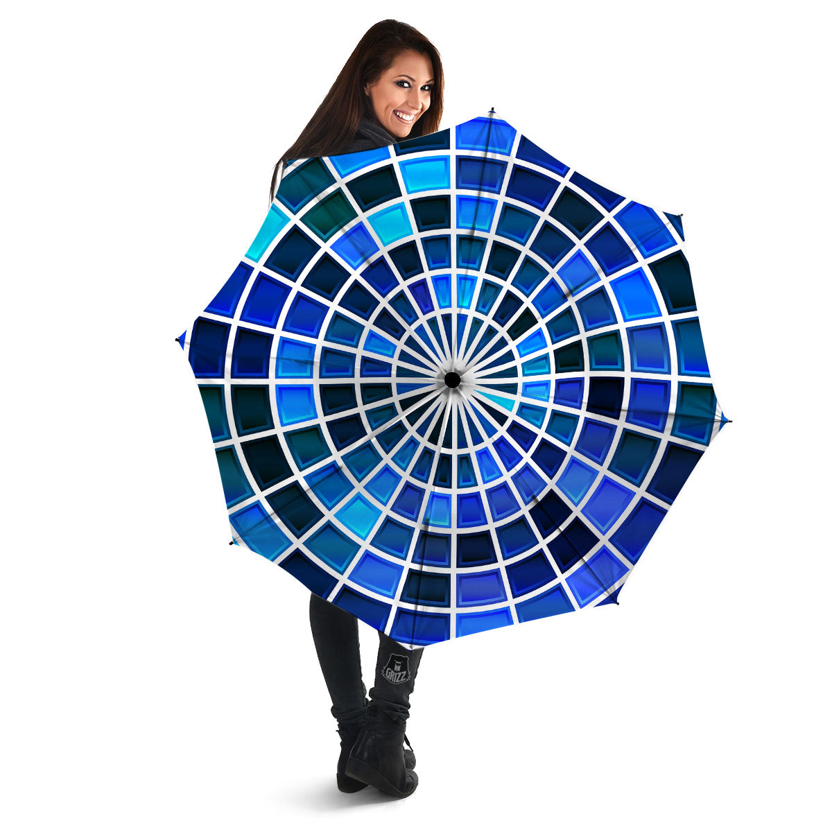Spider Web Stained Mosaic Print Umbrella-grizzshop