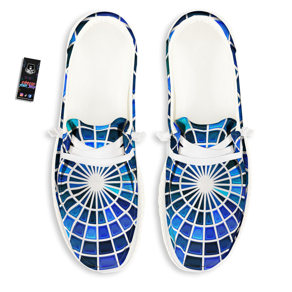 Spider Web Stained Mosaic Print White Loafers-grizzshop