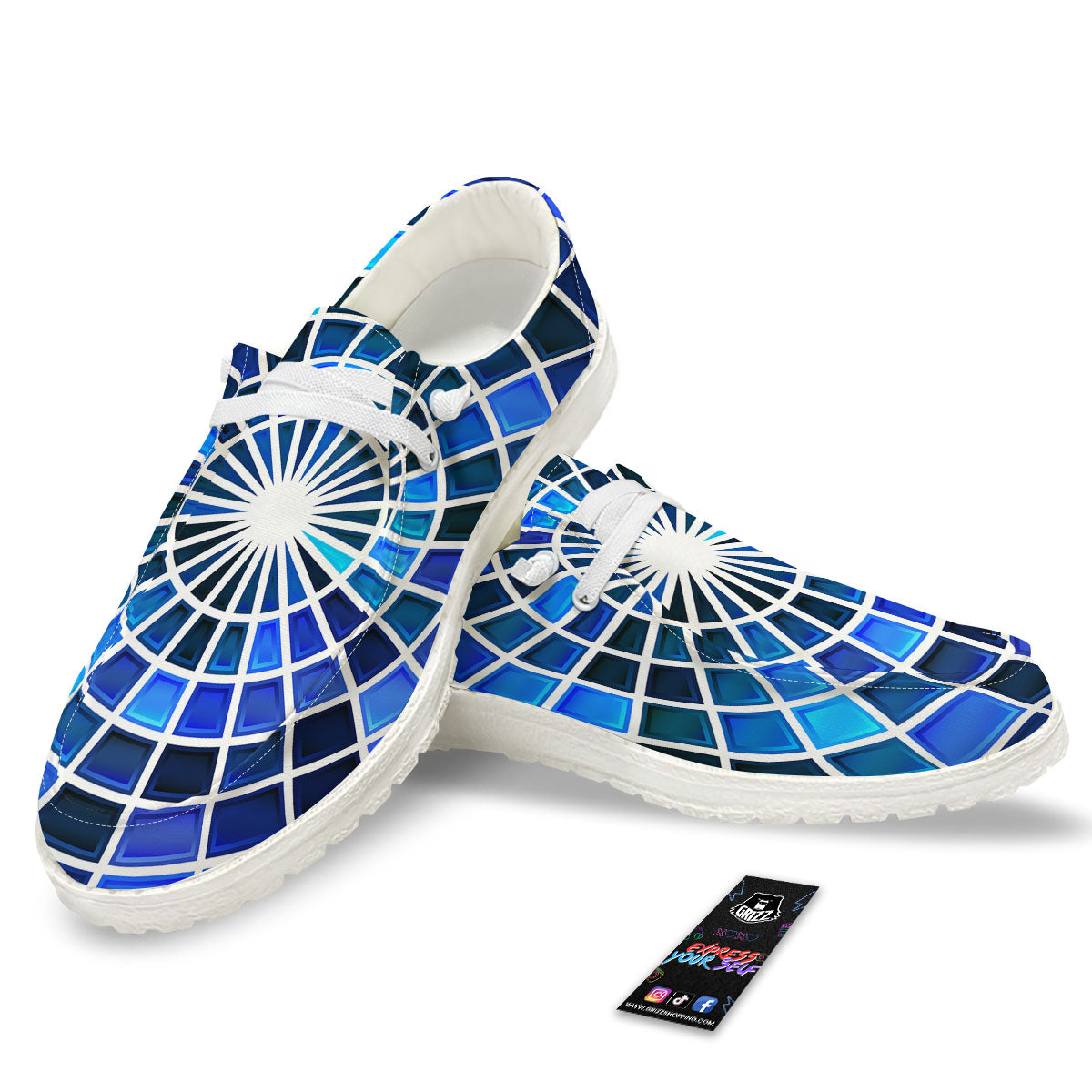 Spider Web Stained Mosaic Print White Loafers-grizzshop