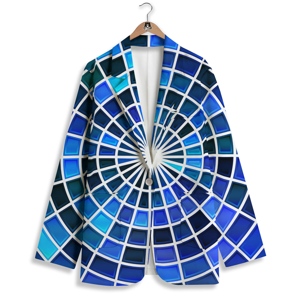 Spider Web Stained Mosaic Print Women's Blazer-grizzshop