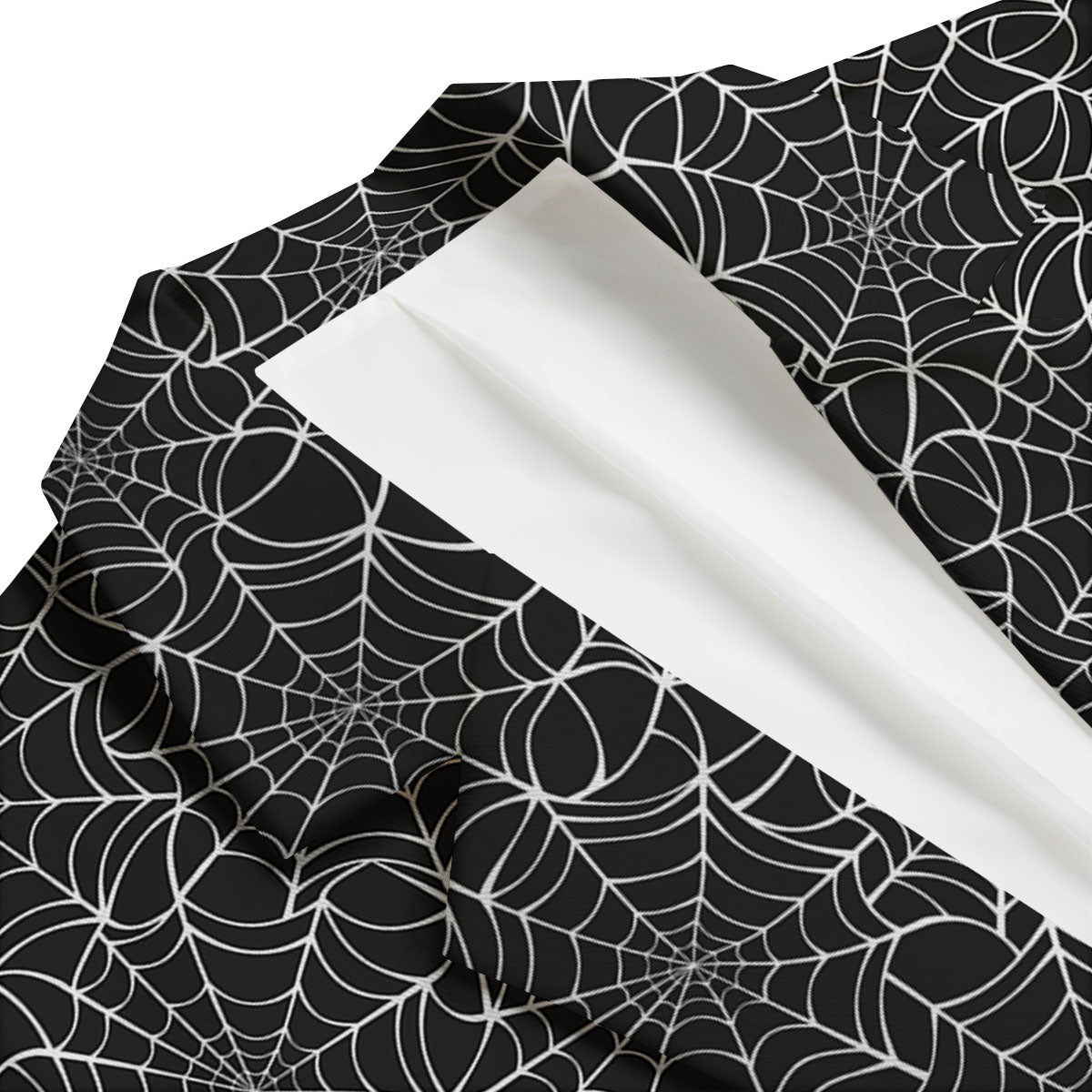 Spider Web White And Black Print Pattern Men's Blazer-grizzshop