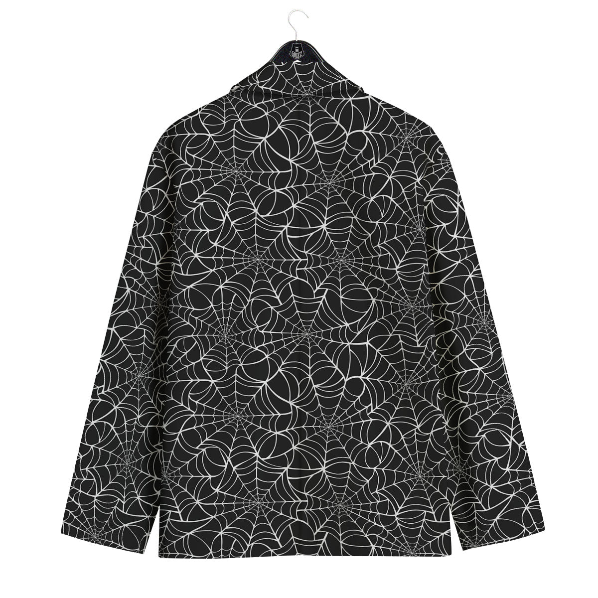 Spider Web White And Black Print Pattern Men's Sport Coat-grizzshop