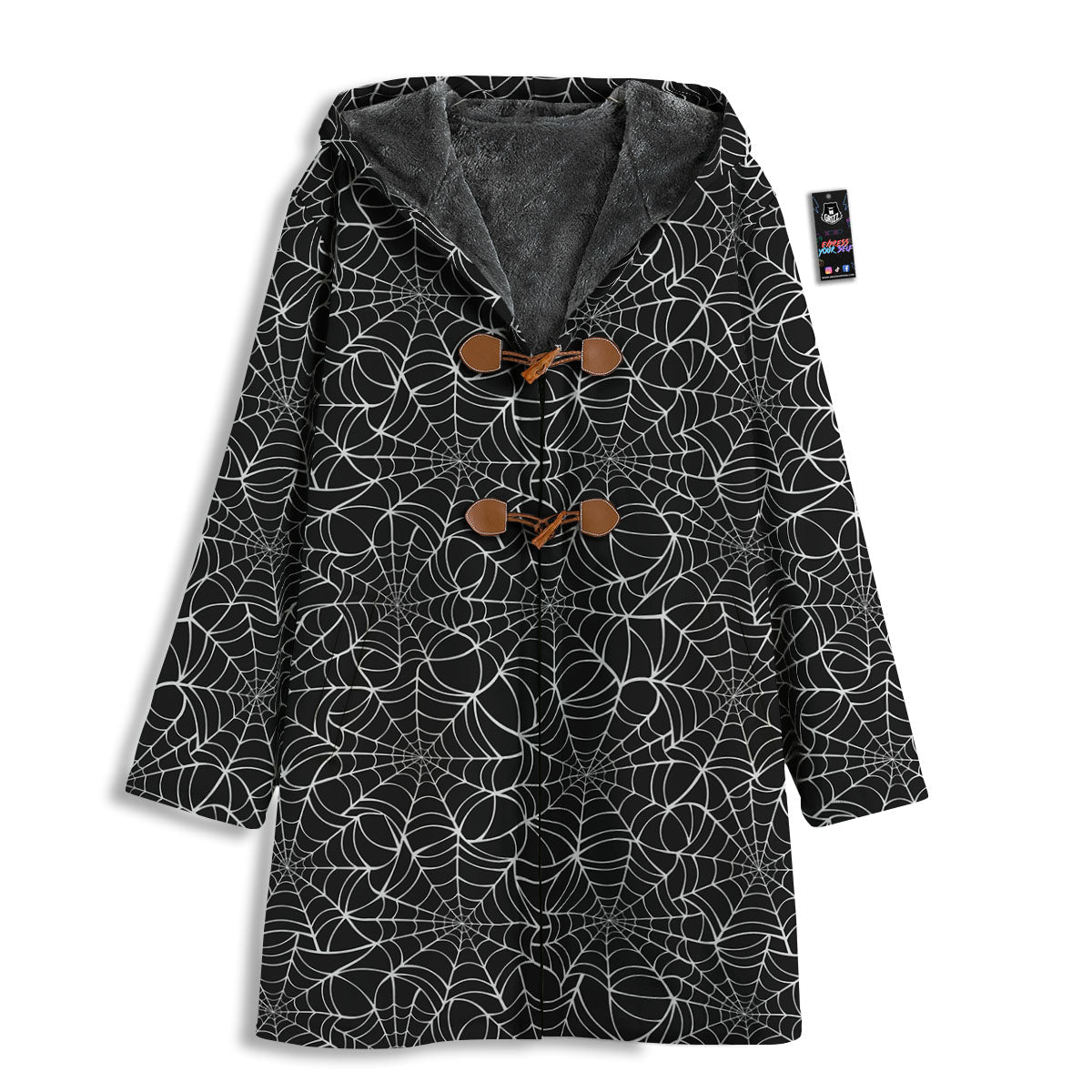 Spider Web White And Black Print Pattern Men's Windbreaker Jacket-grizzshop