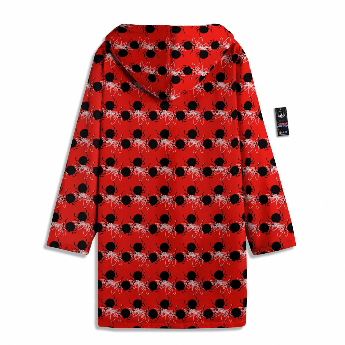 Spider Web White And Red Print Pattern Men's Windbreaker Jacket-grizzshop