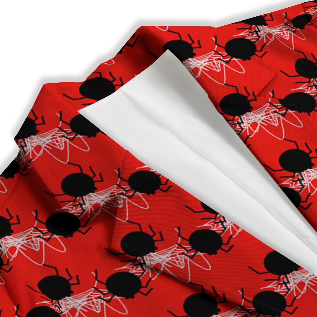 Spider Web White And Red Print Pattern Women's Blazer-grizzshop