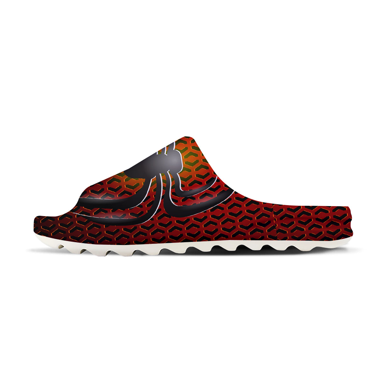 Spider Icon on Red Metal Print Sandals-grizzshop