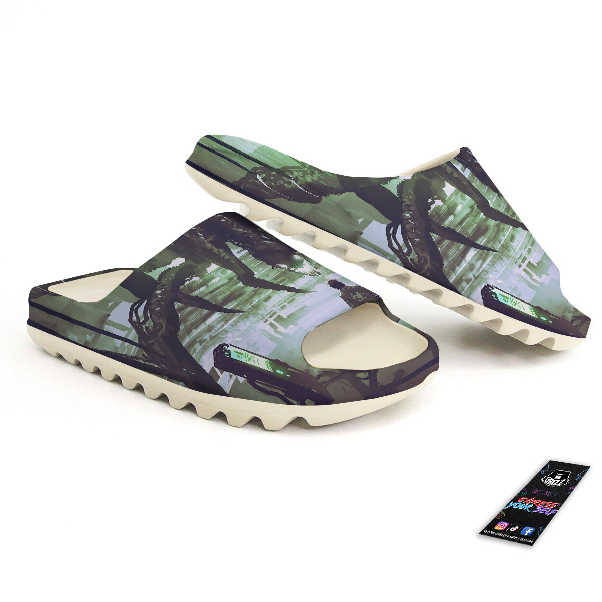 Spider Monster Print Sandals-grizzshop
