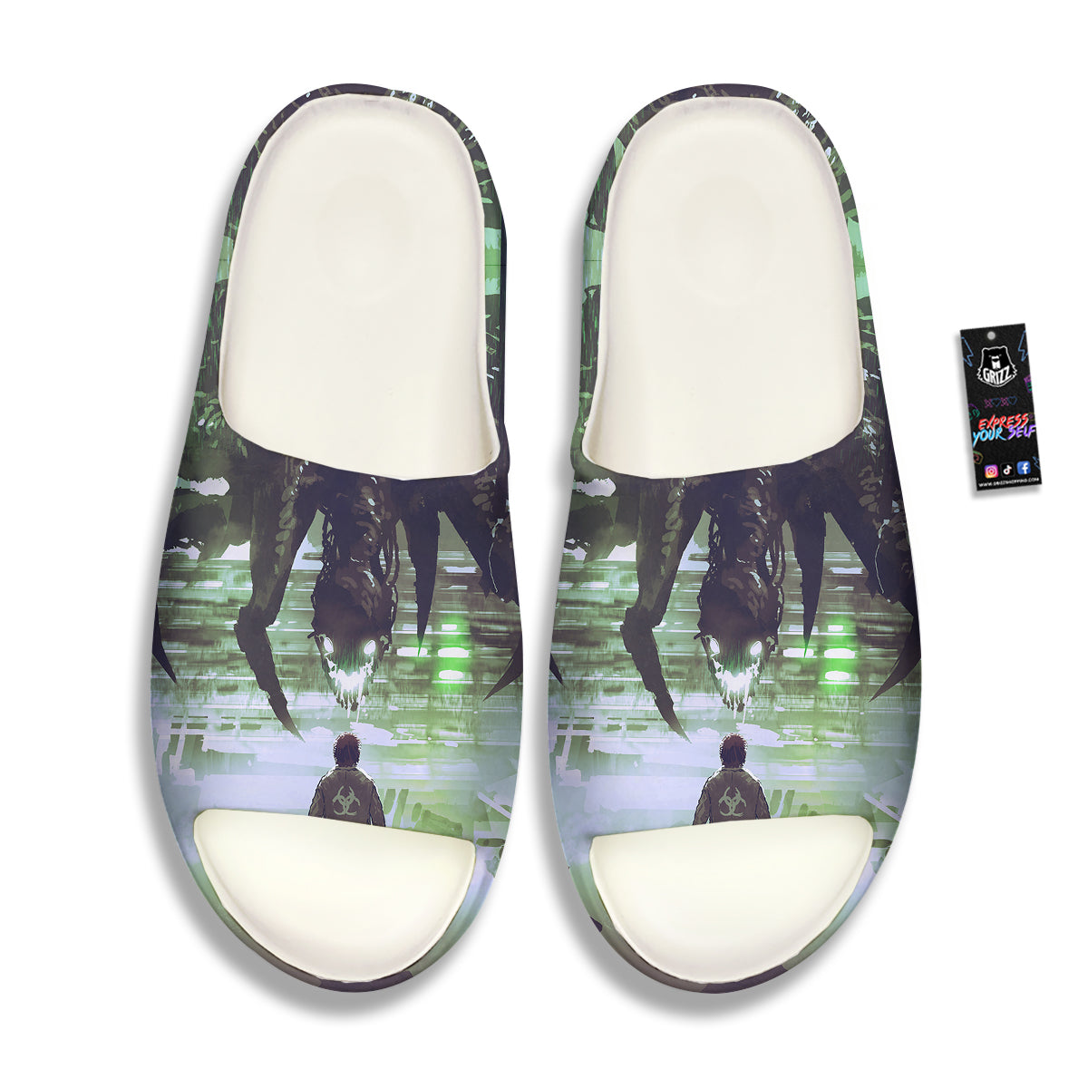 Spider Monster Print Sandals-grizzshop