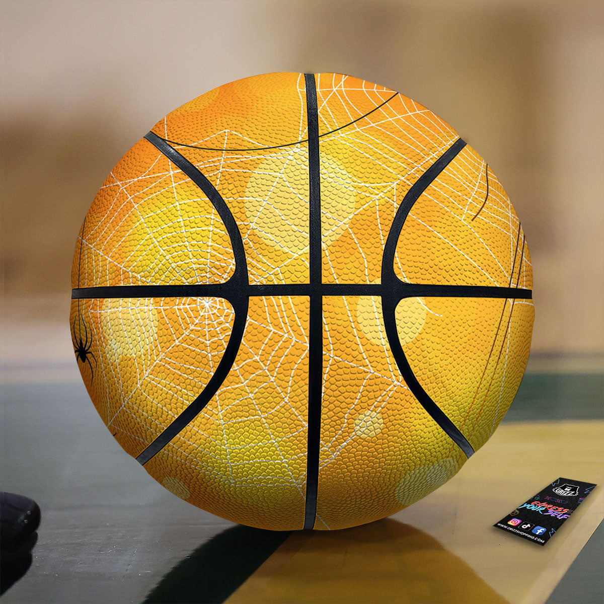 Spider Web Halloween Print Basketball