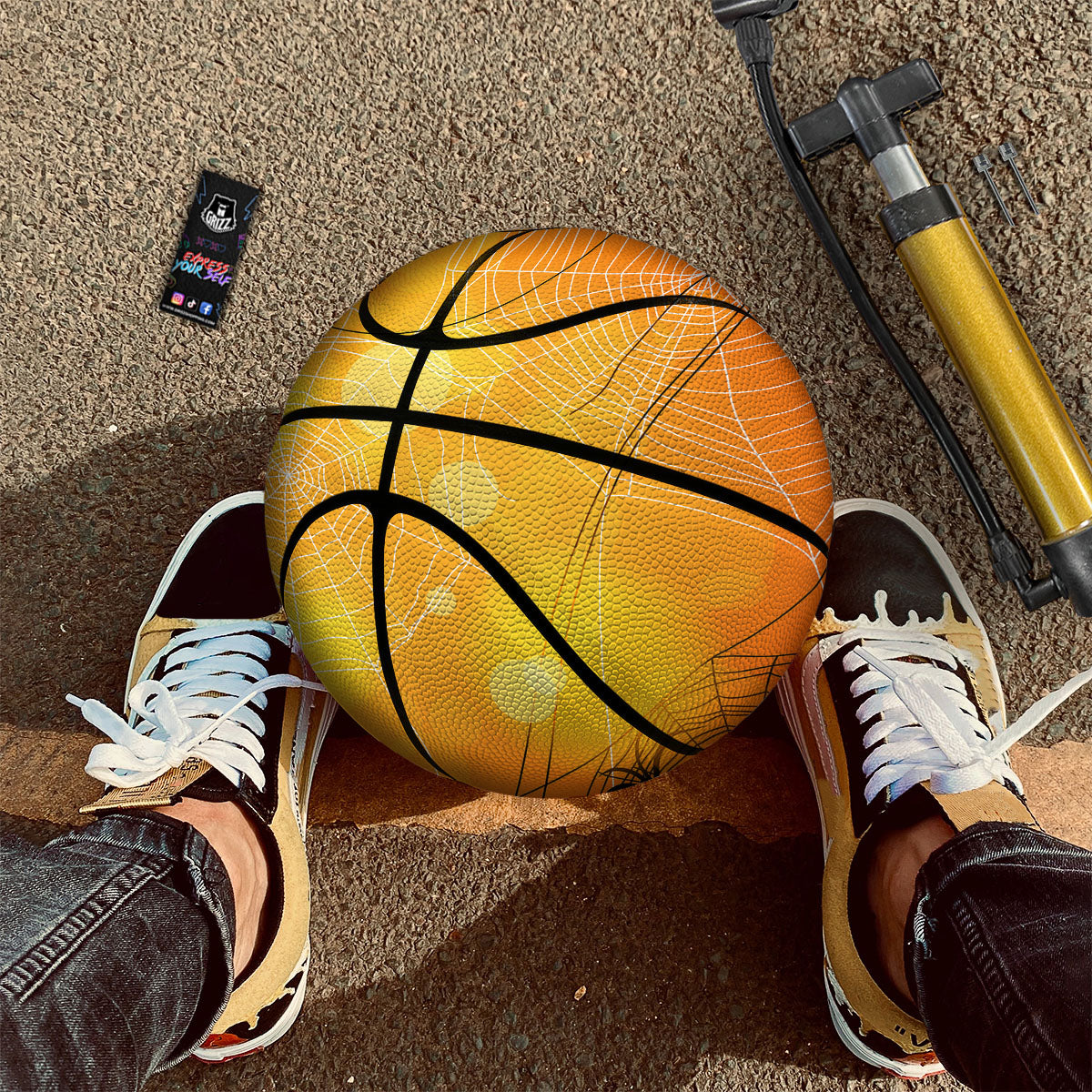 Spider Web Halloween Print Basketball