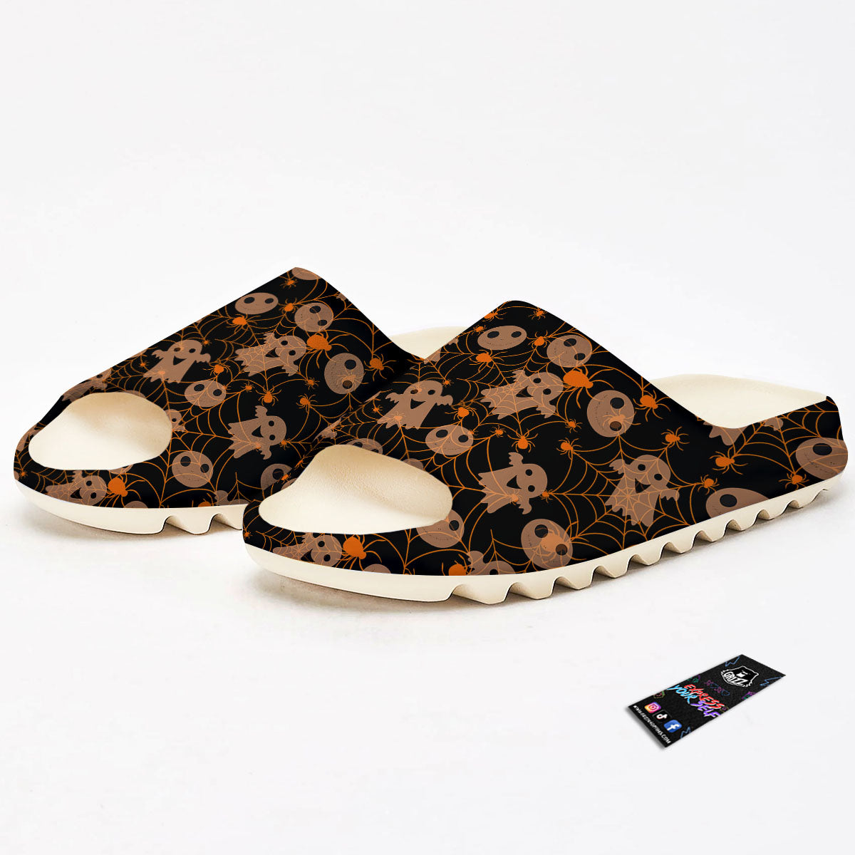 Spider Web Halloween Print Pattern Sandals-grizzshop
