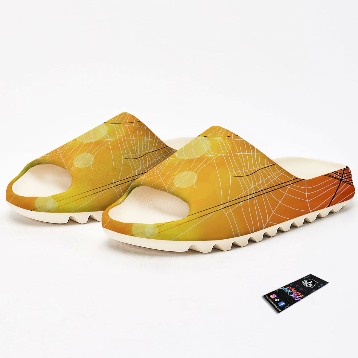 Spider Web Halloween Print Sandals-grizzshop