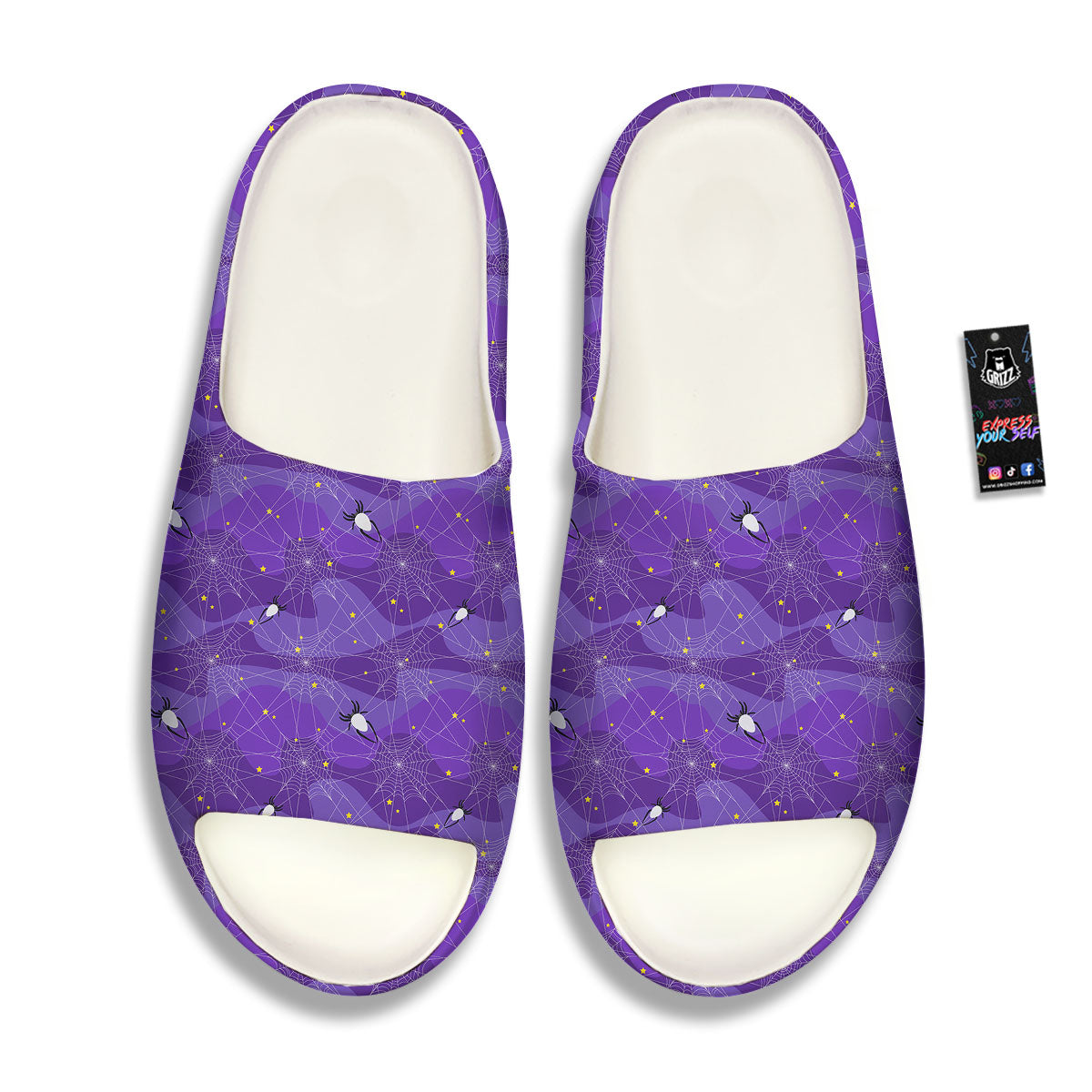 Spider Web Purple Print Pattern Sandals-grizzshop