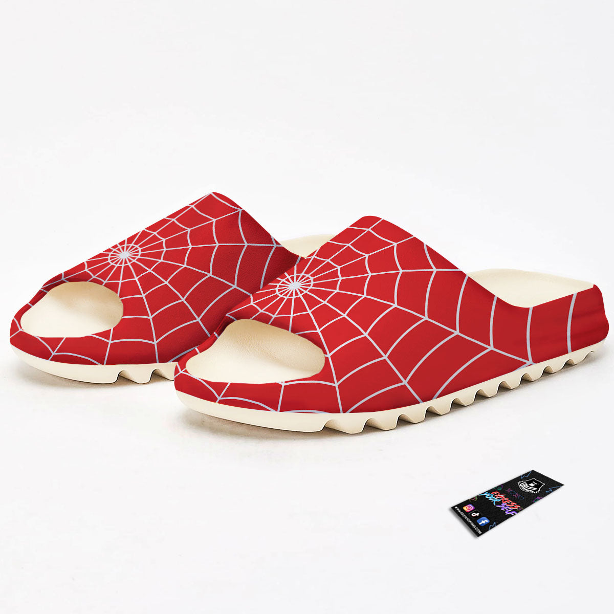 Spider Web Red Print Sandals-grizzshop