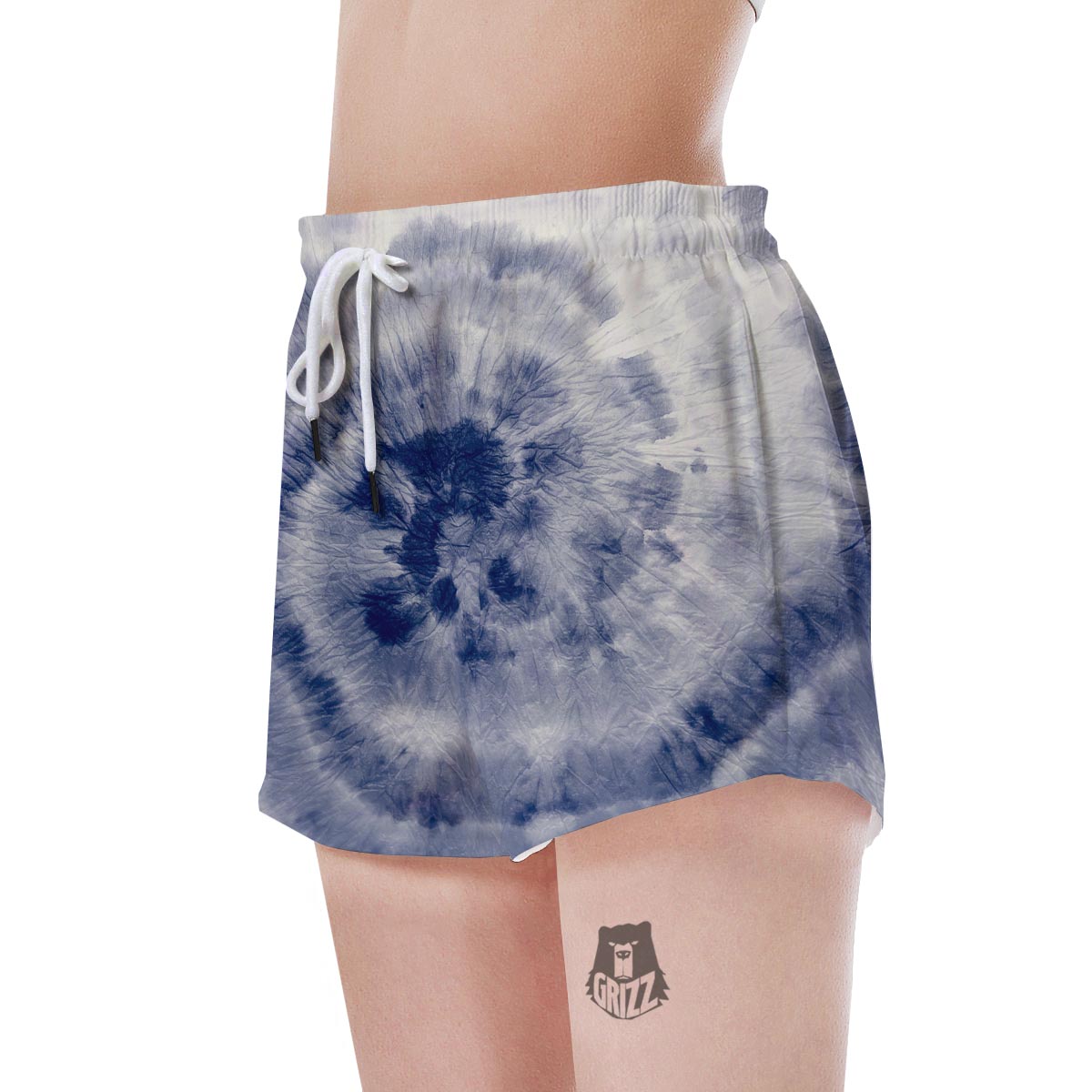 Spiral Blue Swirl Tie Die Women's Shorts-grizzshop