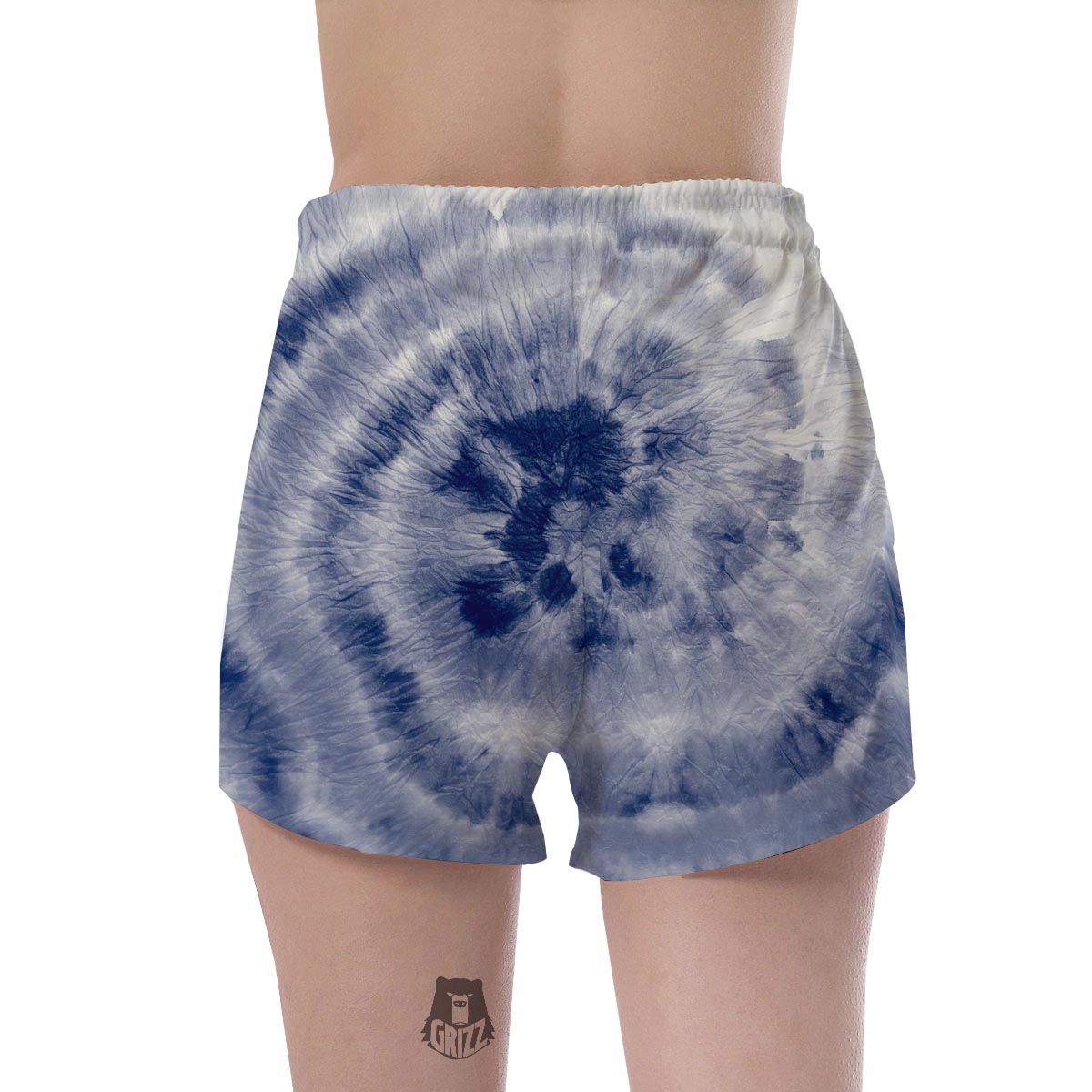 Spiral Blue Swirl Tie Die Women's Shorts-grizzshop