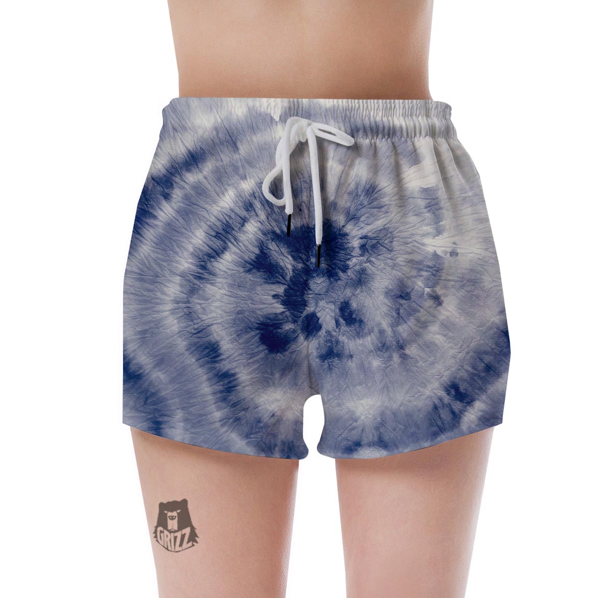 Spiral Blue Swirl Tie Die Women's Shorts-grizzshop