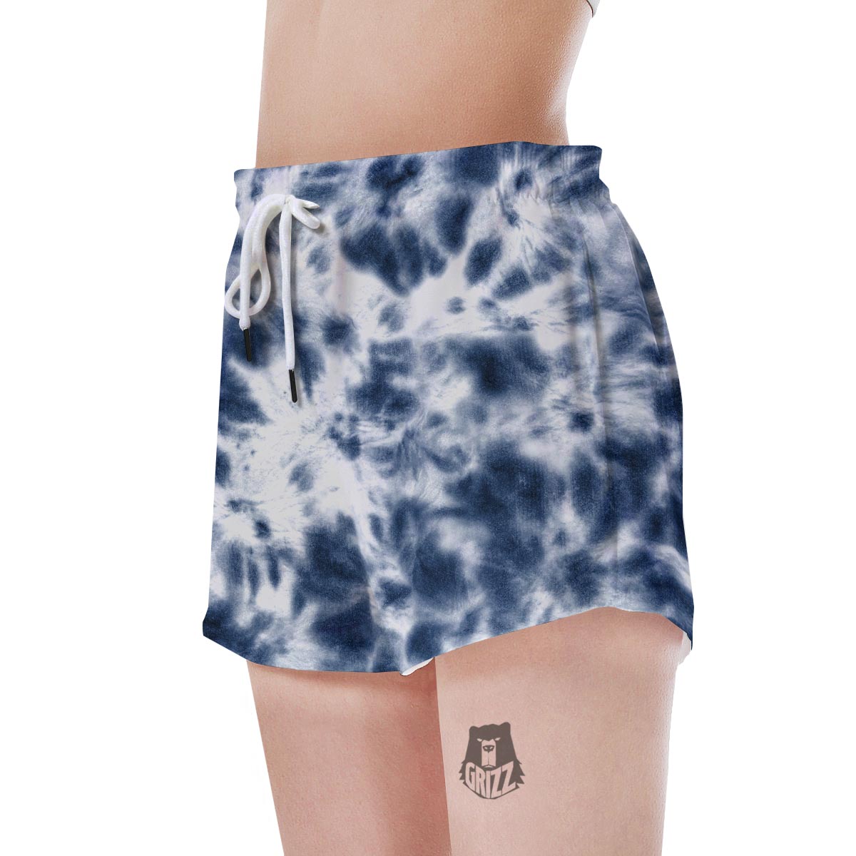 Spiral Blue Tie Dye Women's Shorts-grizzshop