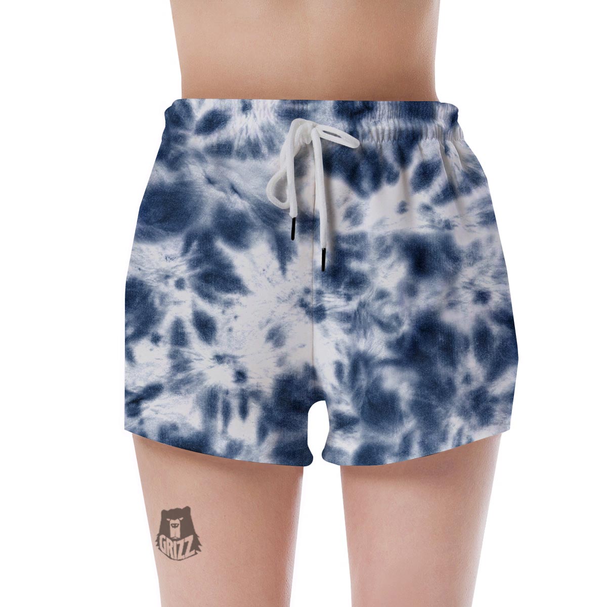 Spiral Blue Tie Dye Women's Shorts-grizzshop