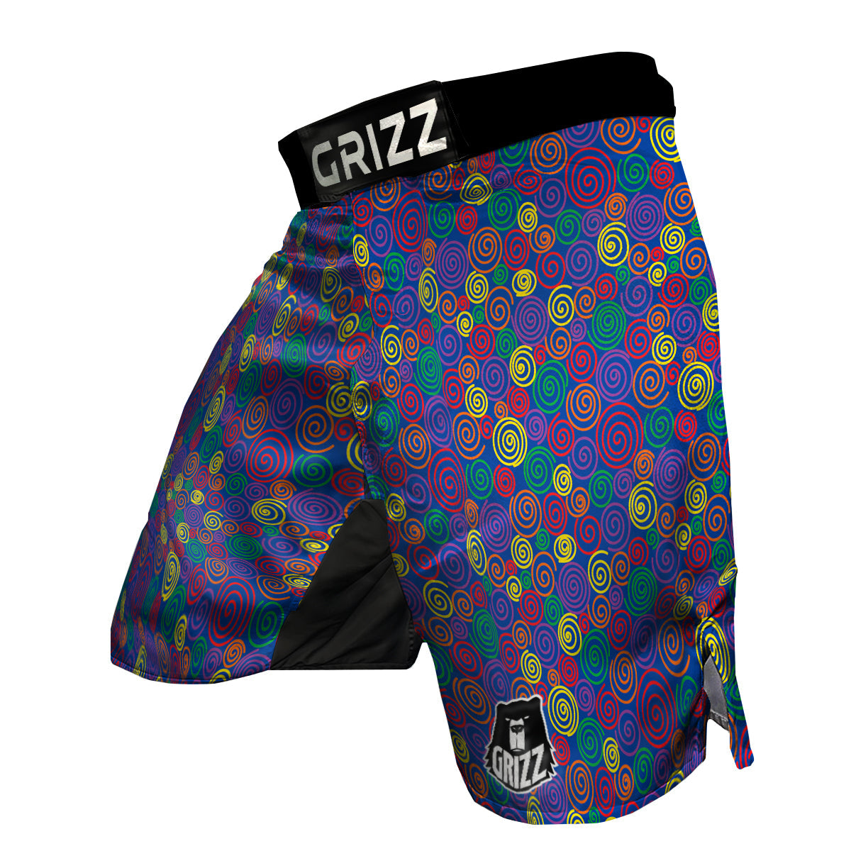 Spiral Colorful Print Pattern MMA Shorts-grizzshop
