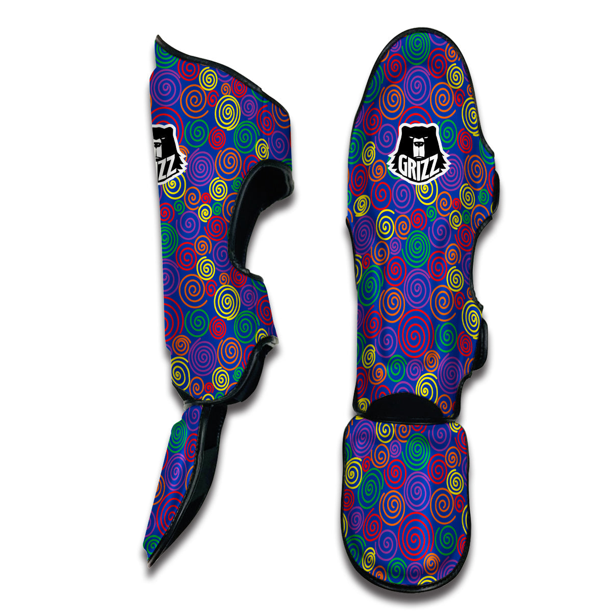 Spiral Colorful Print Pattern Muay Thai Shin Guards-grizzshop