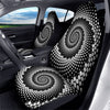 Spiral Dot White And Black Print Car Seat Covers-grizzshop