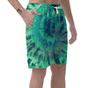 Spiral Green Tie Dye Men's Shorts-grizzshop