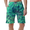 Spiral Green Tie Dye Men's Shorts-grizzshop