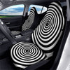 Spiral Illusion White And Black Print Car Seat Covers-grizzshop