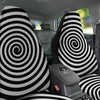 Spiral Illusion White And Black Print Car Seat Covers-grizzshop