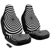 Spiral Illusion White And Black Print Car Seat Covers-grizzshop