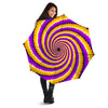 Spiral Illusion Yellow And Purple Print Umbrella-grizzshop