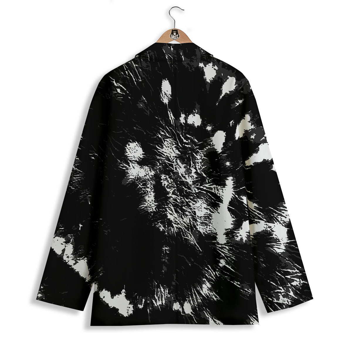 Spiral Tie Dye Black Backed Print Women's Blazer-grizzshop