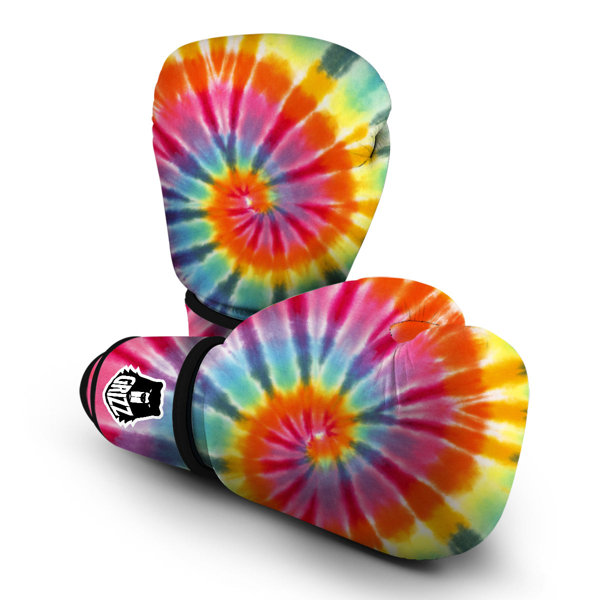 Spiral Tie Dye Print Boxing Gloves-grizzshop